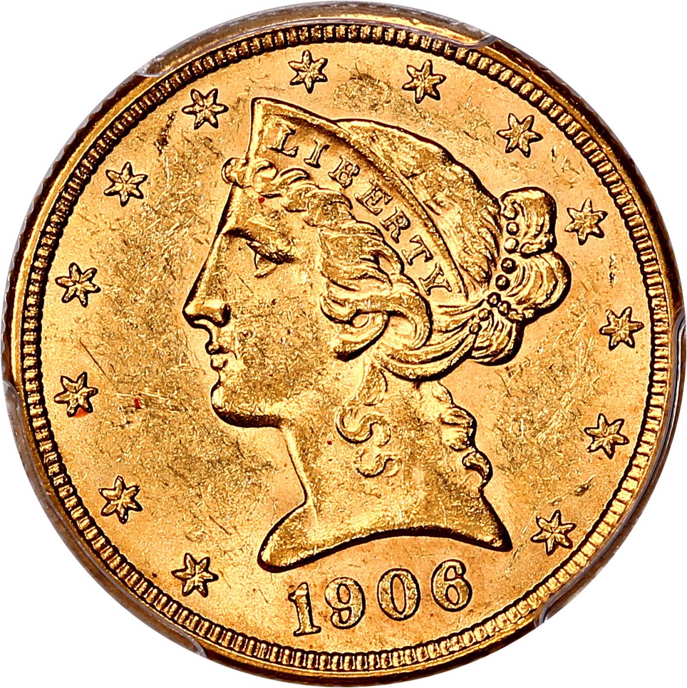 image for: 1906-D $5 PCGS MS62
