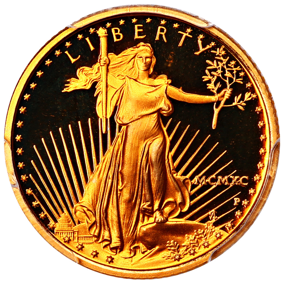 image for: 1990 Gold Eagle Set PCGS Proof 70 DCAM (4 coins: $5, $10, $25, $50) [Moy Signature]