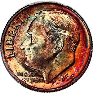 image for: 1964 10c PCGS MS65