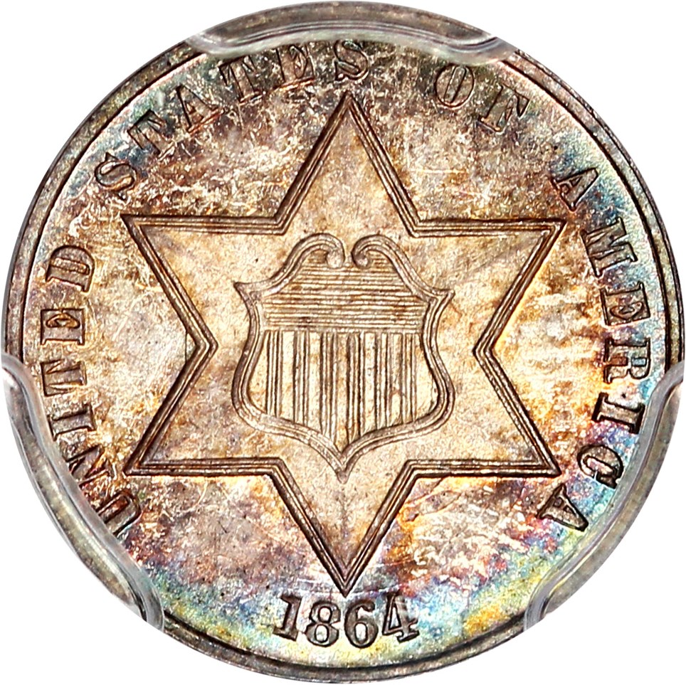 image for: 1864 3cS PCGS/CAC MS66+