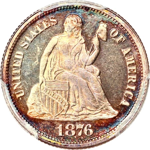 image for: 1876 10c PCGS/CAC Proof 64 CAM