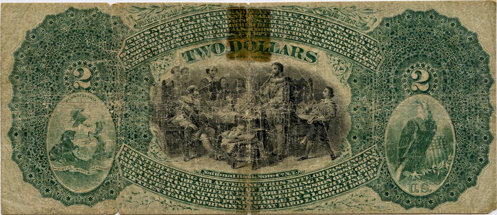 image for: FR. 387 Original 1st Charter Period $2 Selins Gove, PA PMG Net Fine 12 (Tape Repairs)