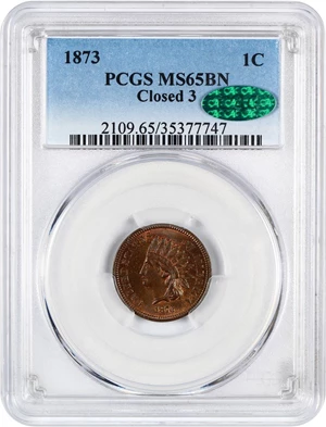 image for: 1873 1c PCGS/CAC MS65 BN (Closed 3)
