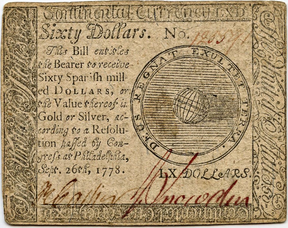 image for: FR. CC86 September 26, 1778 $60 Continental Currency PMG Very Fine 35