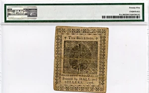image for: FR. PA205 April 25, 1776 10s Pennsylvania Colonial Note PMG Very Fine 25