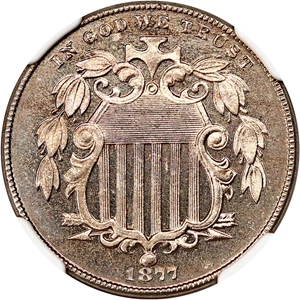 image for: 1877 5c NGC/CAC Proof 65