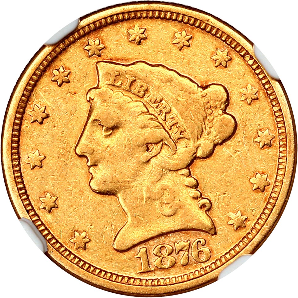 image for: 1876 $2 1/2 NGC XF40