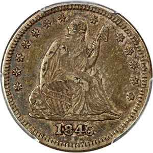 image for: 1845 25c PCGS XF40