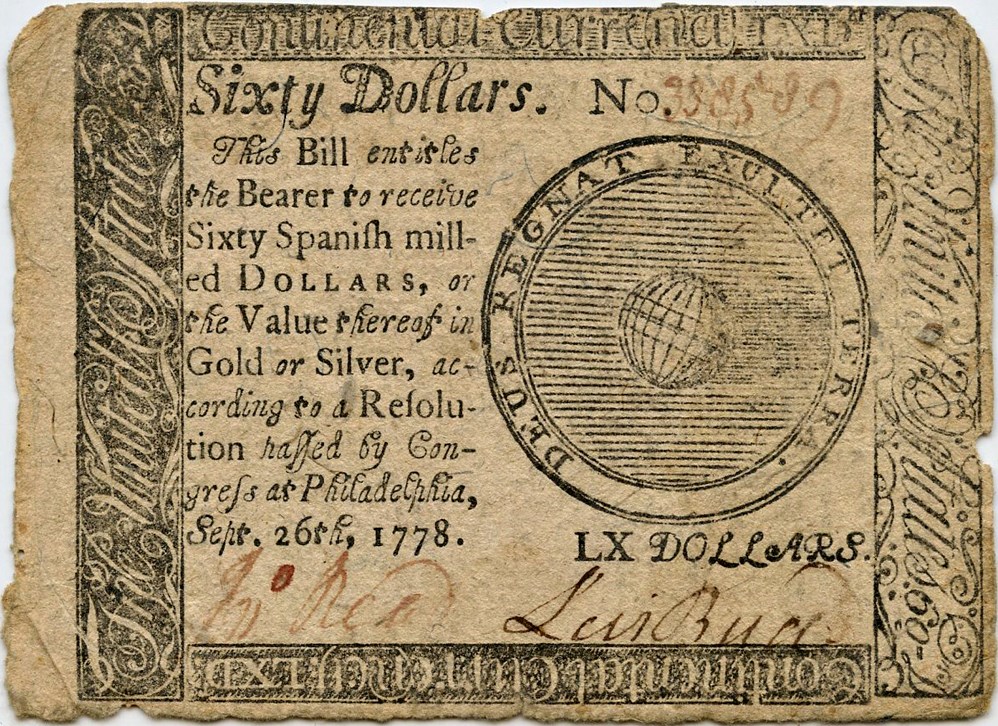 image for: FR. CC86 September 26, 1778 $60 Continental Currency PMG Net Very Fine 35 (Minor Edge Damage)
