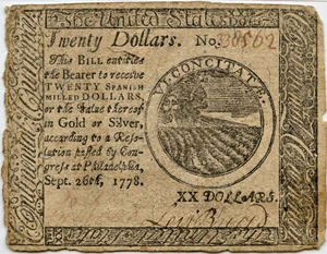 image for: FR. CC82 Sep. 26, 1778 $20 Continental Currency PMG Net Very Fine 35 (Minor Edge Damage)
