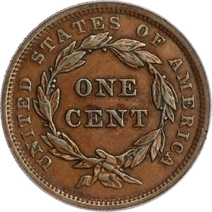 image for: 1840 1c PCGS AU55 (Small Date)