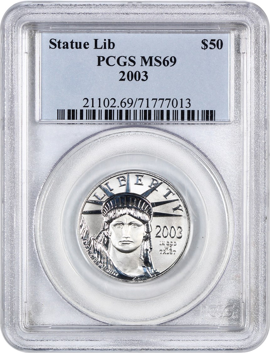 image for: 2003 Platinum Eagle $50 PCGS MS69