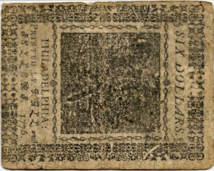 image for: FR. CC28 Feb. 17, 1776 $6 Continental Currency PMG Choice Extremely Fine 40