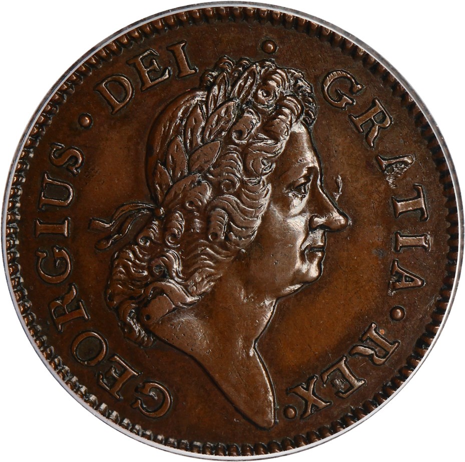 image for: 1722 Hibernia 1/2 P PCGS/CAC AU58 (Harp Left)