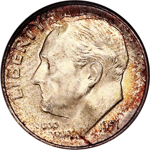 image for: 1951-S 10c NGC MS67 (OH)