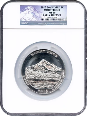 image for: 2010 Mount Hood 25c NGC MS69 (Early Releases)