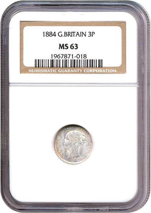 image for: Great Britain: 1884 3D  NGC MS63