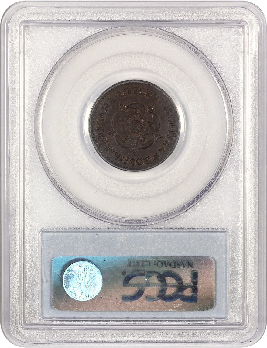 image for: 1722 Rosa Americana Penny PCGS/CAC AU55 (UTILE)