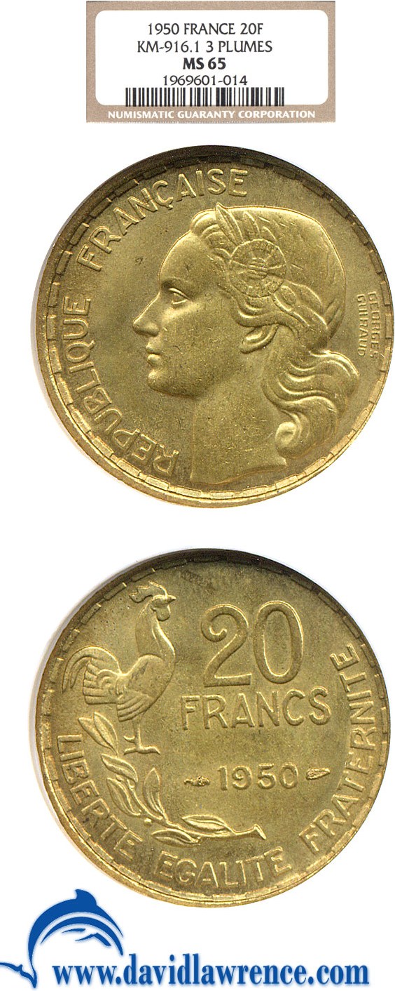 1950 20 Fr 3 Plumes MS