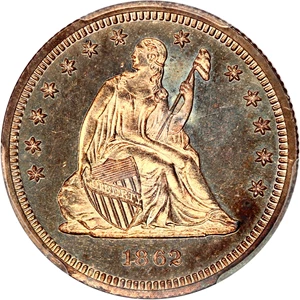 image for: 1862 25c PCGS/CAC Proof 64
