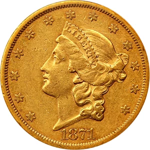image for: 1871-CC $20 PCGS/CAC XF45