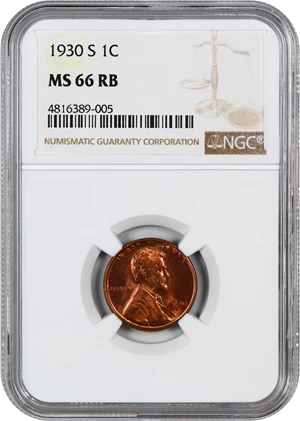 image for: 1930-S 1c NGC MS66 RB