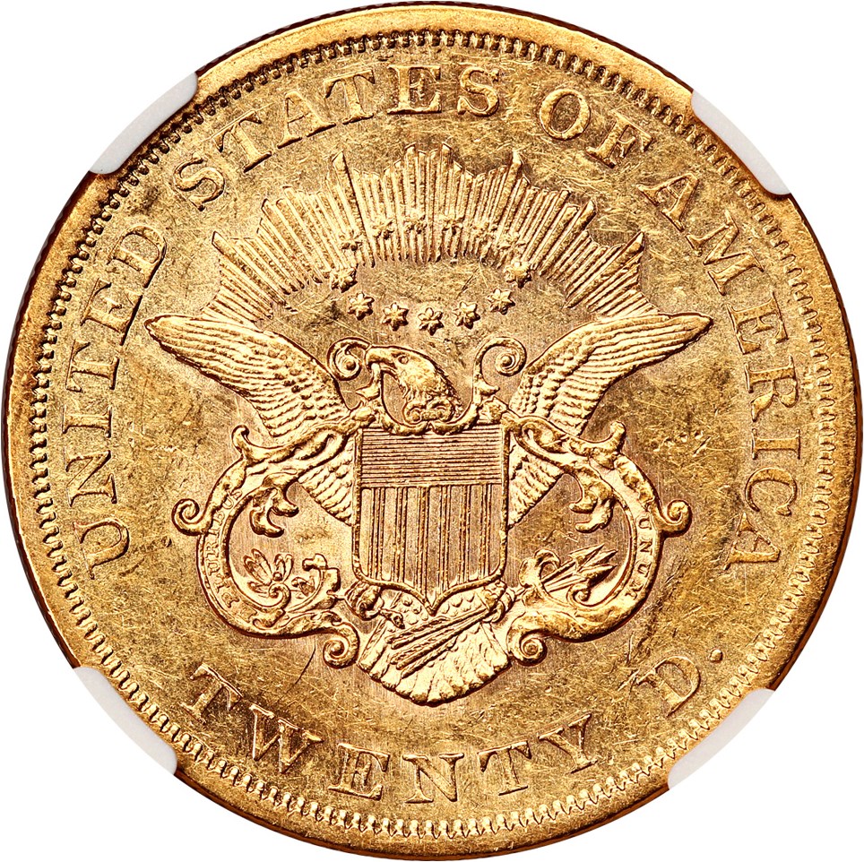 image for: 1863 $20 NGC AU55