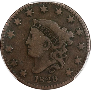image for: 1829 1c PCGS VG-08 (Large Letters)