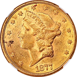 image for: 1877 $20 NGC AU58