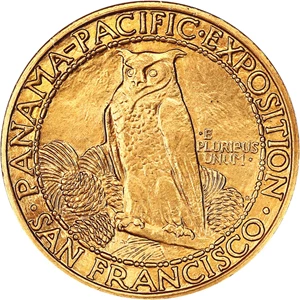 image for: 1915-S Panama-Pacific Round $50 PCGS/CAC MS64