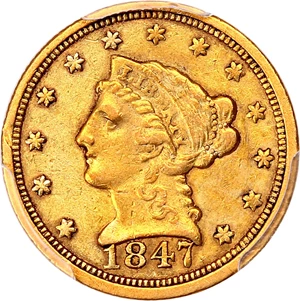 image for: 1847-C 2 1/2 PCGS XF45