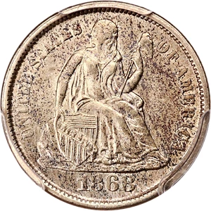 image for: 1868-S 10c PCGS MS63