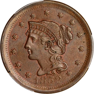 image for: 1852 1c PCGS MS65 BN
