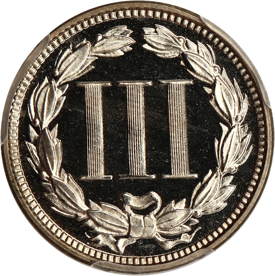 image for: 1869 3cN PCGS Proof 65 DCAM