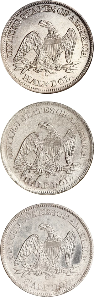 image for: SS Republic Shipwreck Civil War Half Dollar Set (3 Coins: 60-O, 61-O CSA, 61-O LA) NGC Shipwreck Effect