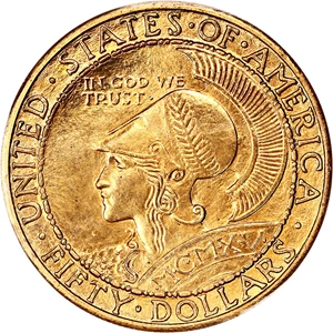 image for: 1915-S Panama-Pacific Round $50 PCGS/CAC MS64