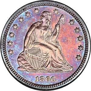image for: 1860 25c NGC Proof 61