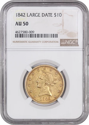 image for: 1842 $10 NGC AU50 (Large Date)