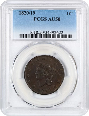image for: 1820/19 1c PCGS AU50