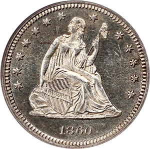 image for: 1860 25c PCGS Proof 63
