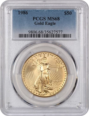 image for: 1986 Gold Eagle $50 PCGS MS68