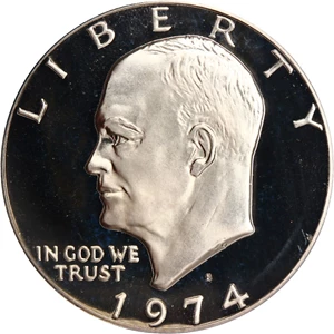 image for: 1974-S $1 PCGS Proof 70 DCAM (Silver, Standish Signature)