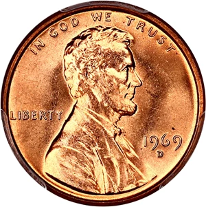 image for: 1969-D 1c PCGS MS66 RD