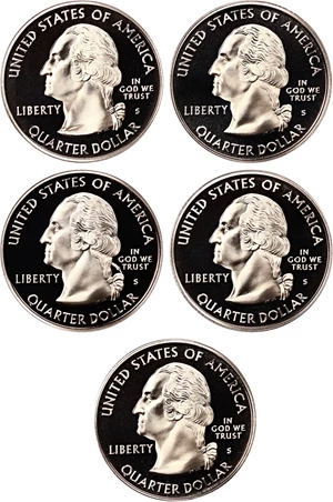 image for: 2007-S Statehood Quarter Set 25c PCGS Proof 69 DCAM (5 Coins)