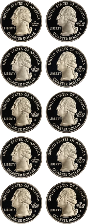 image for: Lot of 2007-S Idaho 25c PCGS Proof 69 DCAM (10 Coins)