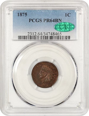 image for: 1875 1c PCGS/CAC Proof 64 BN