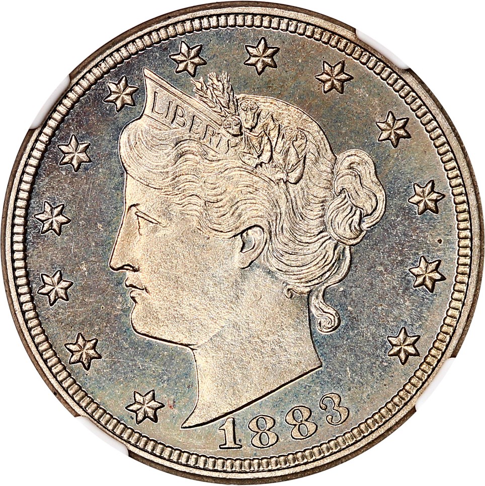 image for: 1883 5c NGC/CAC Proof 65 CAM (With Cents)