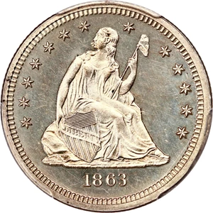 image for: 1863 25c PCGS Proof 64 CAM