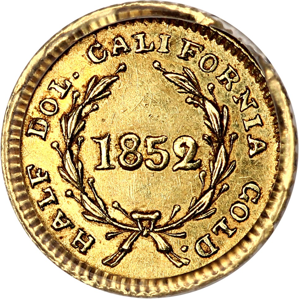 image for: 1852 Cal. Gold 50c PCGS AU55 (BG-427)