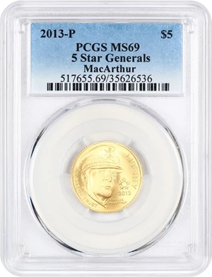 image for: 2013-P 5 Star Generals MacArthur $5 PCGS MS69